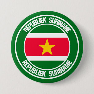 Chapa Redonda De 7 Cm Emblema de Ronda de Surinam