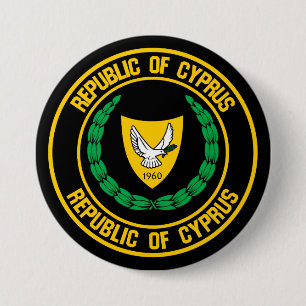 Chapa Redonda De 7 Cm Emblema redondeado de Chipre