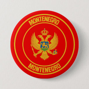 Chapa Redonda De 7 Cm Emblema redondeado de Montenegro