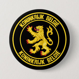 Chapa Redonda De 7 Cm Emblema Redondo de Bélgica