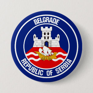 Chapa Redonda De 7 Cm Emblema redondo de Belgrado