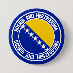 Chapa Redonda De 7 Cm Emblema redondo de Bosnia y Herzegovina