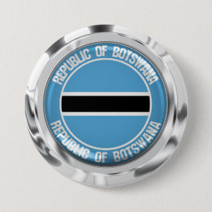 Chapa Redonda De 7 Cm Emblema redondo de Botsuana