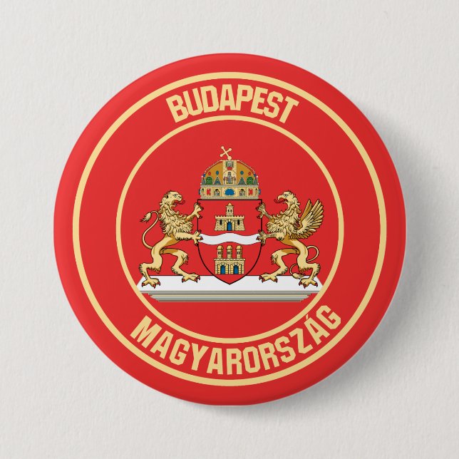 Chapa Redonda De 7 Cm Emblema redondo de Budapest (Anverso)