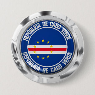 Chapa Redonda De 7 Cm Emblema redondo de Cabo Verde