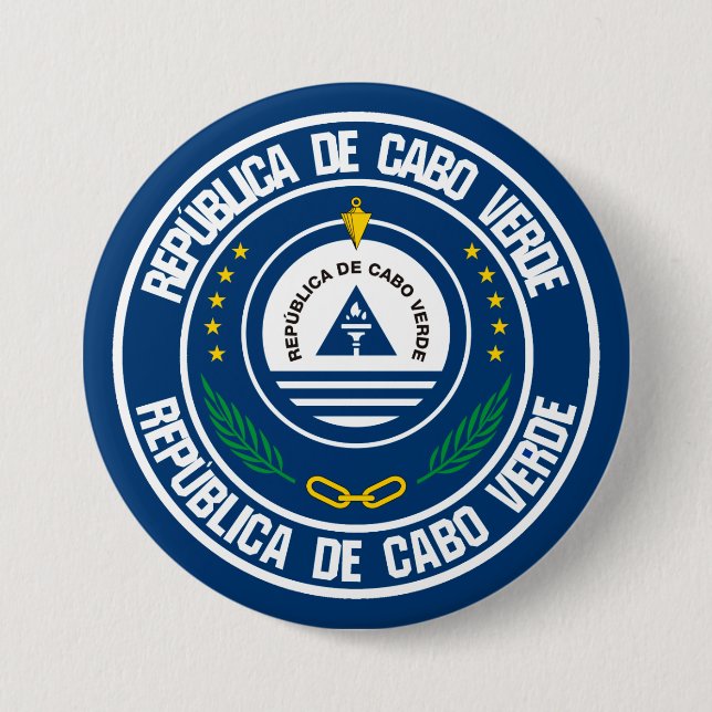Chapa Redonda De 7 Cm Emblema redondo de Cabo Verde (Anverso)