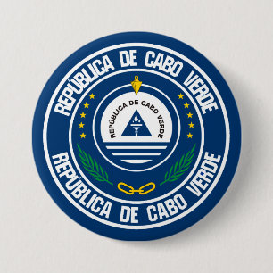 Chapa Redonda De 7 Cm Emblema redondo de Cabo Verde