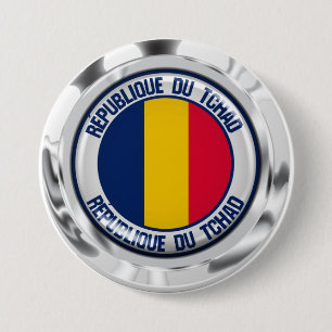 Chapa Redonda De 7 Cm Emblema redondo de Chad