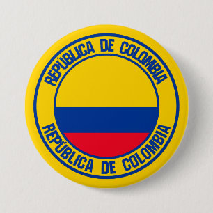 Chapa Redonda De 7 Cm Emblema redondo de Colombia