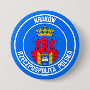 Chapa Redonda De 7 Cm Emblema redondo de Cracovia