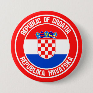 Chapa Redonda De 7 Cm Emblema redondo de Croacia