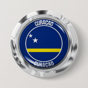 Chapa Redonda De 7 Cm Emblema redondo de Curazao