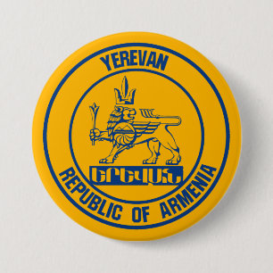 Chapa Redonda De 7 Cm Emblema redondo de Ereván