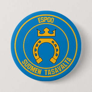 Chapa Redonda De 7 Cm Emblema redondo de Espoo