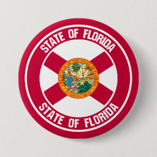 Chapa Redonda De 7 Cm Emblema redondo de Florida