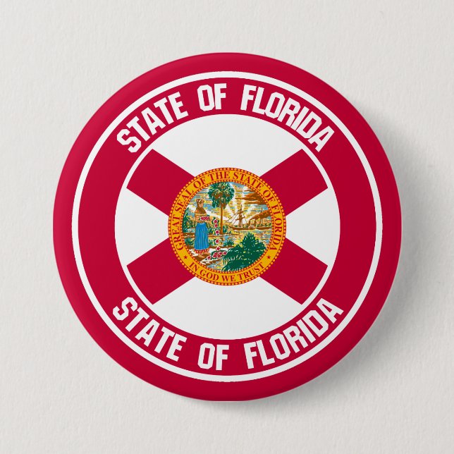 Chapa Redonda De 7 Cm Emblema redondo de Florida (Anverso)