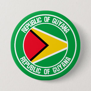 Chapa Redonda De 7 Cm Emblema redondo de Guyana