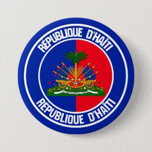 Chapa Redonda De 7 Cm Emblema redondo de Haití