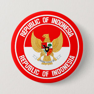 Chapa Redonda De 7 Cm Emblema redondo de Indonesia