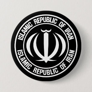 Chapa Redonda De 7 Cm Emblema redondo de Irán