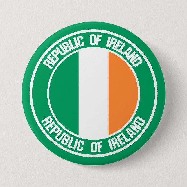 Chapa Redonda De 7 Cm Emblema redondo de Irlanda (Anverso)