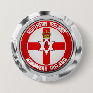 Chapa Redonda De 7 Cm Emblema redondo de Irlanda del Norte