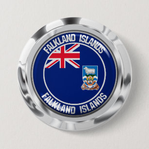 Chapa Redonda De 7 Cm Emblema redondo de Islas Malvinas