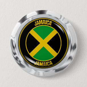 Chapa Redonda De 7 Cm Emblema redondo de Jamaica