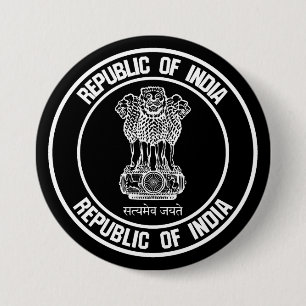 Chapa Redonda De 7 Cm Emblema Redondo de la India
