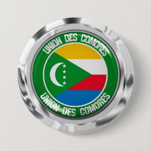 Chapa Redonda De 7 Cm Emblema redondo de las Comoras