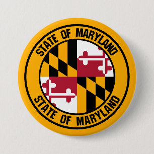 Chapa Redonda De 7 Cm Emblema redondo de Maryland
