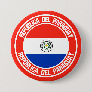 Chapa Redonda De 7 Cm Emblema Redondo de Paraguay