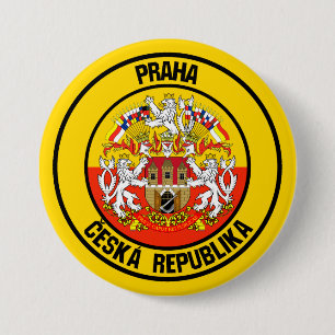 Chapa Redonda De 7 Cm Emblema redondo de Praga
