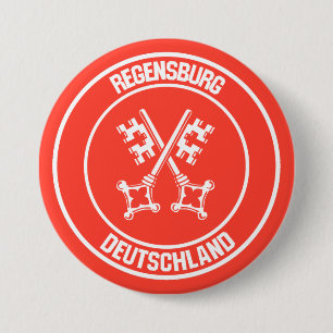 Chapa Redonda De 7 Cm Emblema redondo de Regensburg