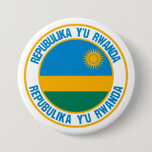 Chapa Redonda De 7 Cm Emblema redondo de Rwanda