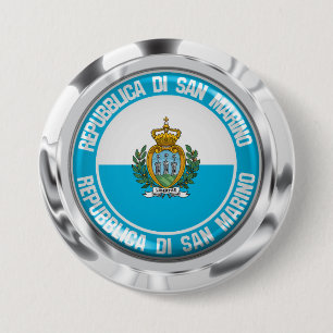 Chapa Redonda De 7 Cm Emblema redondo de San Marino