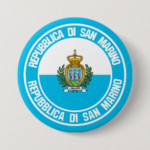 Chapa Redonda De 7 Cm Emblema redondo de San Marino