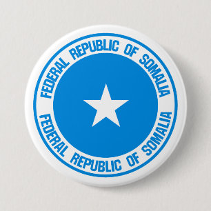 Chapa Redonda De 7 Cm Emblema redondo de Somalia