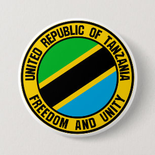 Chapa Redonda De 7 Cm Emblema Redondo de Tanzania