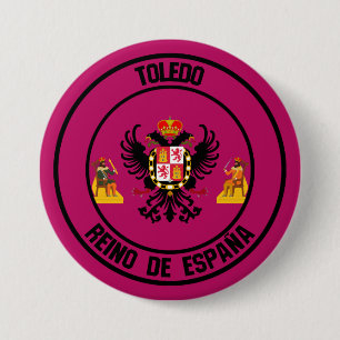 Chapa Redonda De 7 Cm Emblema redondo de Toledo
