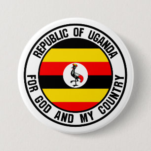 Chapa Redonda De 7 Cm Emblema Redondo de Uganda