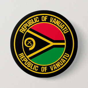 Chapa Redonda De 7 Cm Emblema redondo de Vanuatu