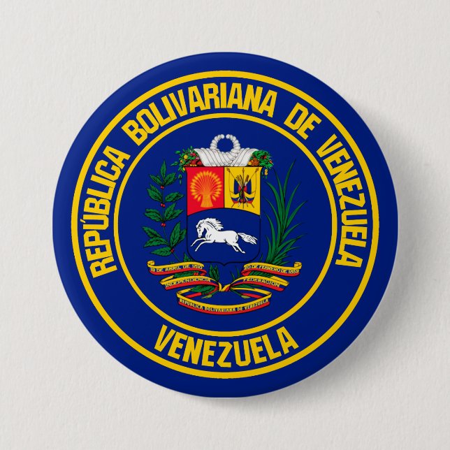 Chapa Redonda De 7 Cm Emblema redondo de Venezuela (Anverso)
