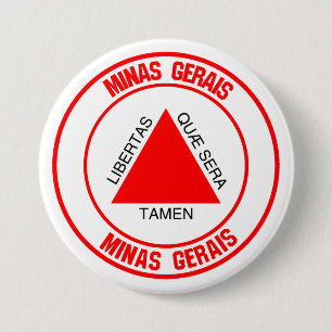 Chapa Redonda De 7 Cm Emblema redondo del Minas Gerais
