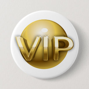 Chapa Redonda De 7 Cm Emblema VIP de oro 3D de lujo