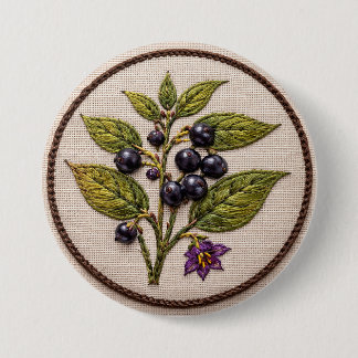Chapa Redonda De 7 Cm Embroiderado de Belladonna Insignia Grande