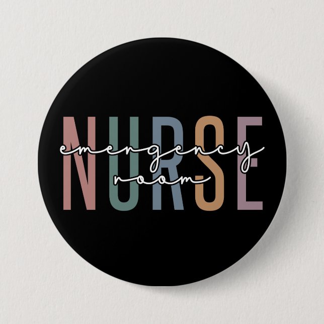 Chapa Redonda De 7 Cm Emergency Room nurse RN Future nurse gifts (Anverso)