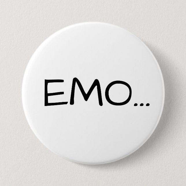 CHAPA REDONDA DE 7 CM "EMO…" PIN (BLANCO) (Anverso)