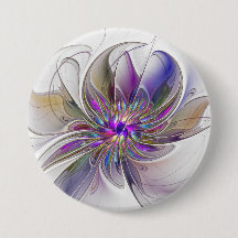 Energetic, Colorful Abstract Fractal Art Flower