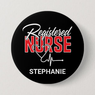 Chapa Redonda De 7 Cm Enfermera inscrita RN
